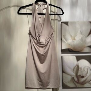 Forever 21 Open Back Plunge Cowl Neck Dress - Champagne - XS/S